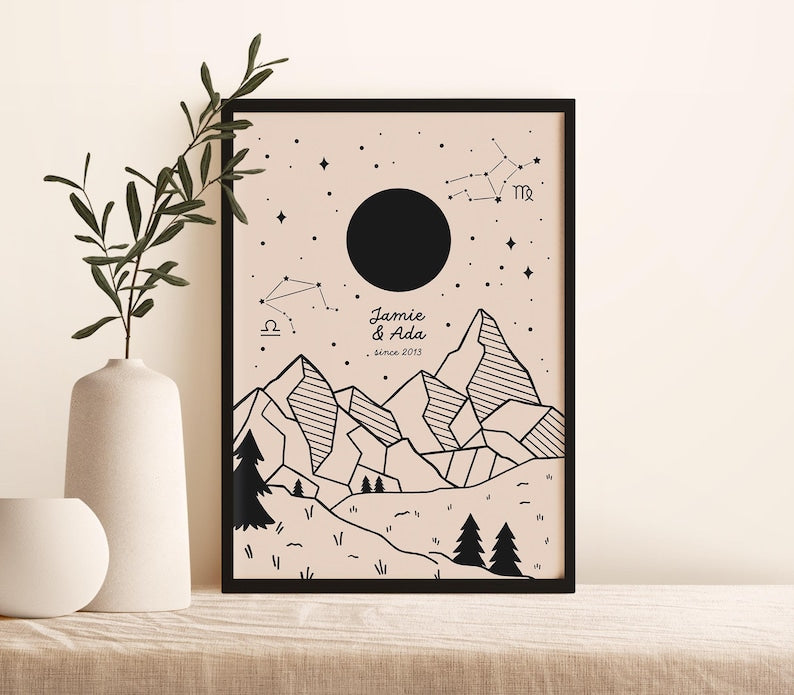 constellation couple print